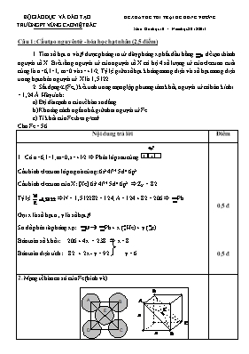 Đề xuất đề thi trại hè Hùng vương môn Hóa học 10 - Năm học 2012 - 2013 - Trường PT vùng Cao Việt Bắc